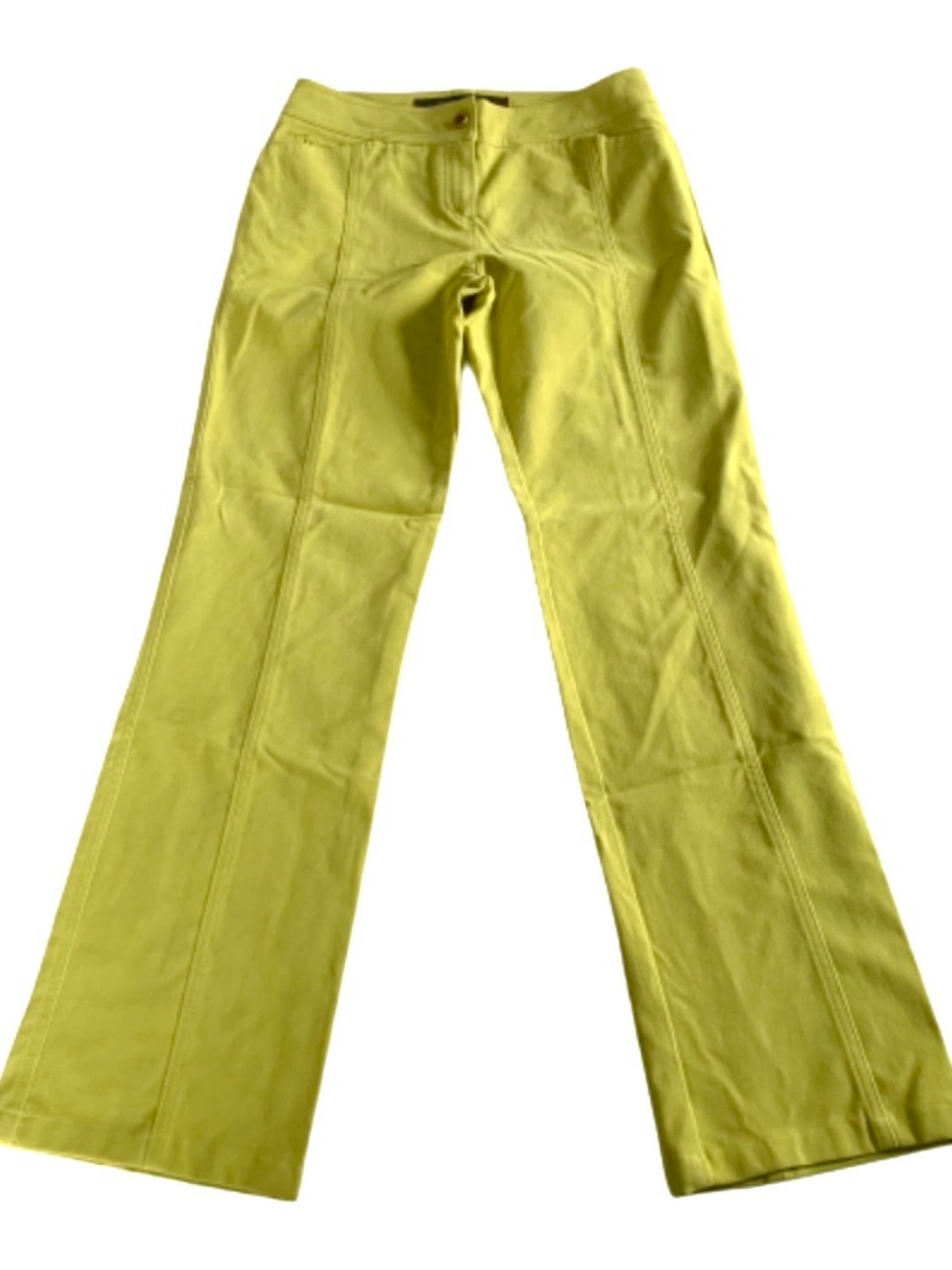 Italian import Dismero chartreuse flare pants medium rise